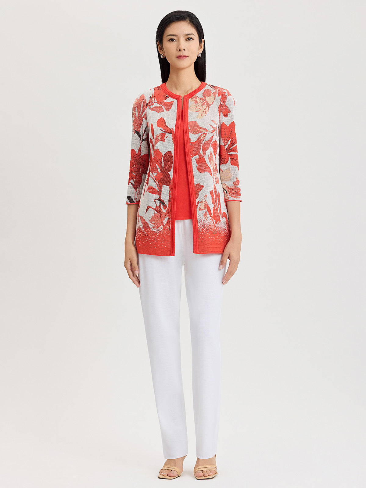 Heritage Floral Jacquard Flat Knit Jacket