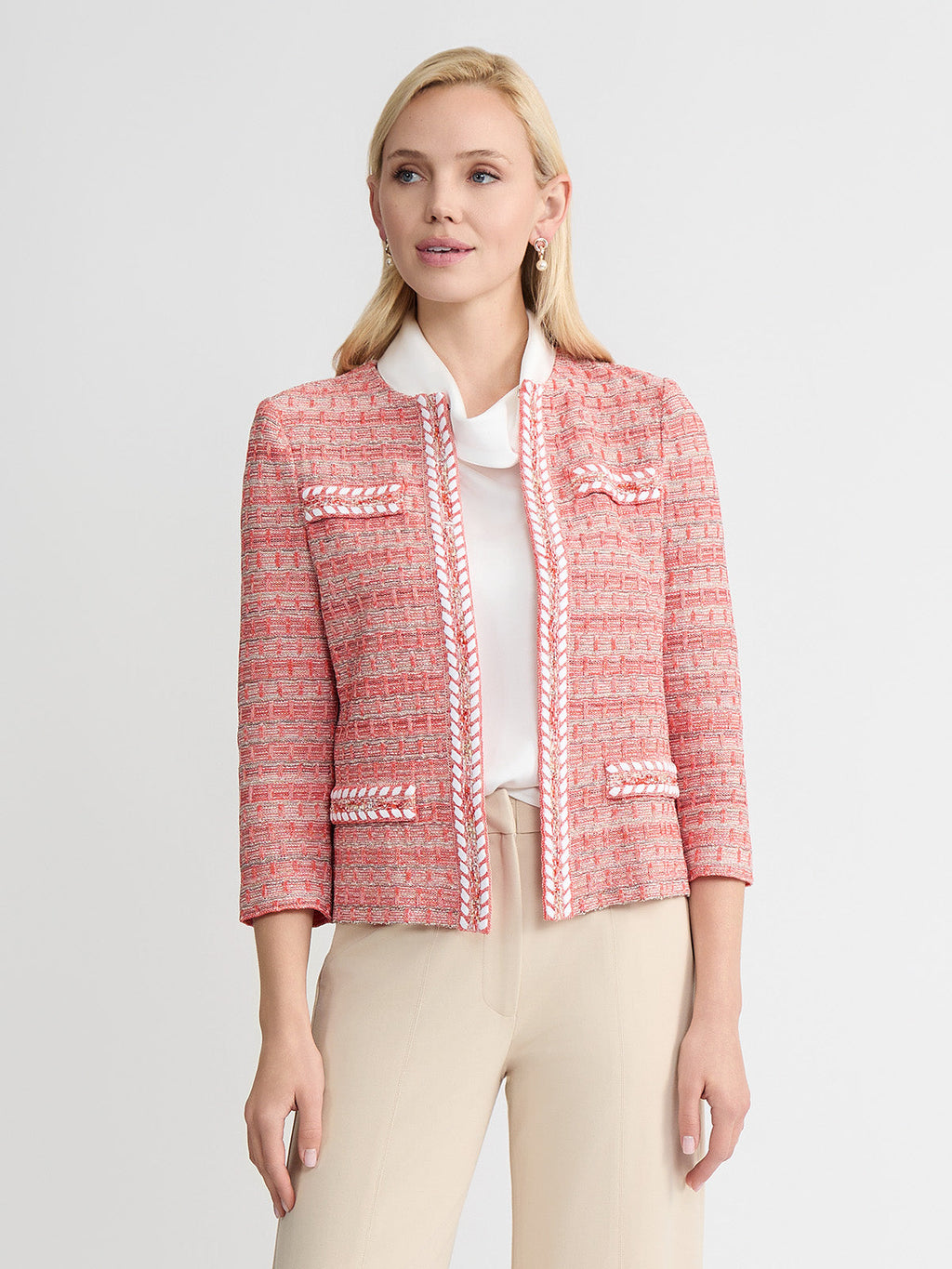 Heritage Whipstitch Trim Knit Jacket