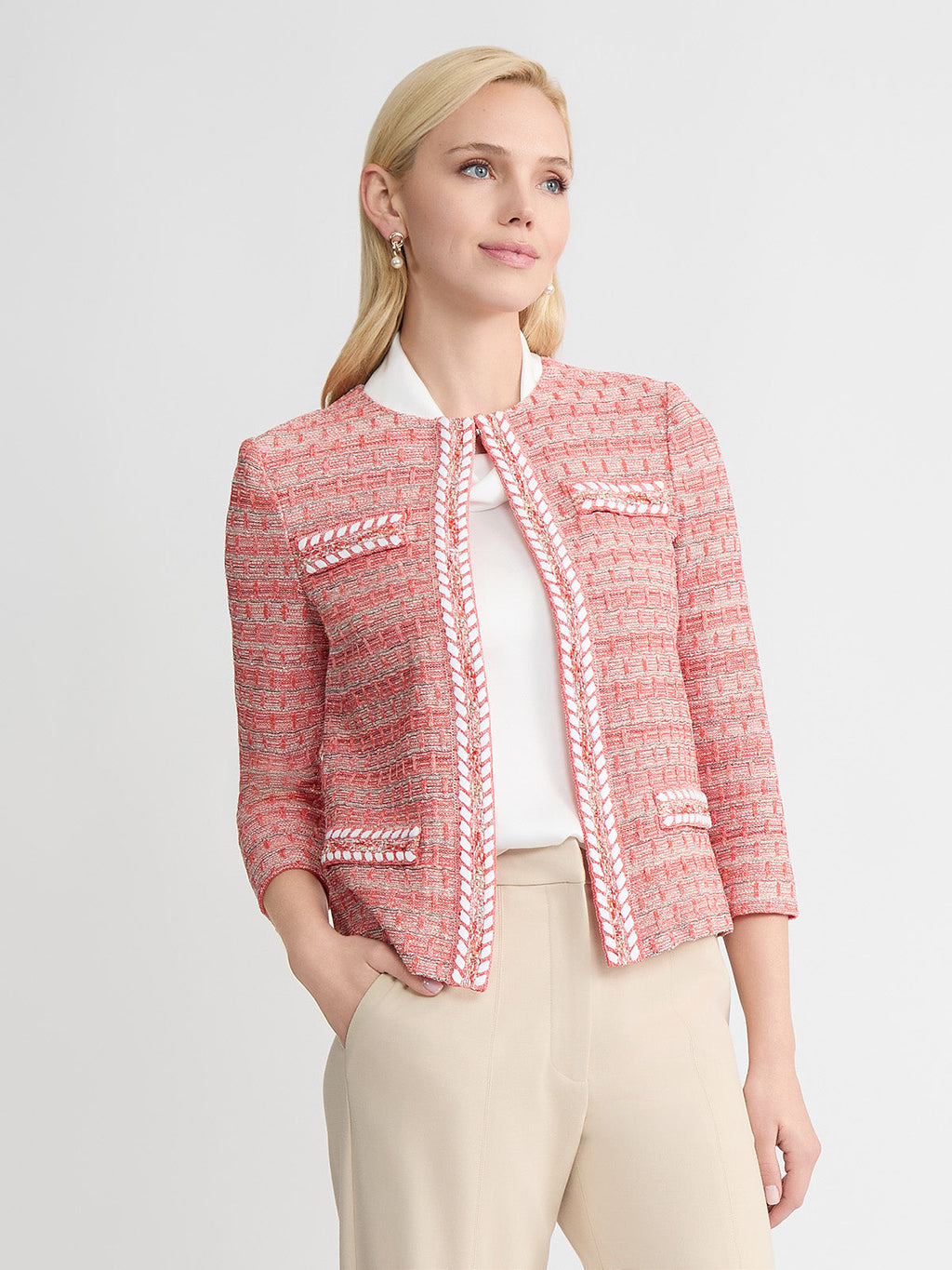 Heritage Whipstitch Trim Knit Jacket