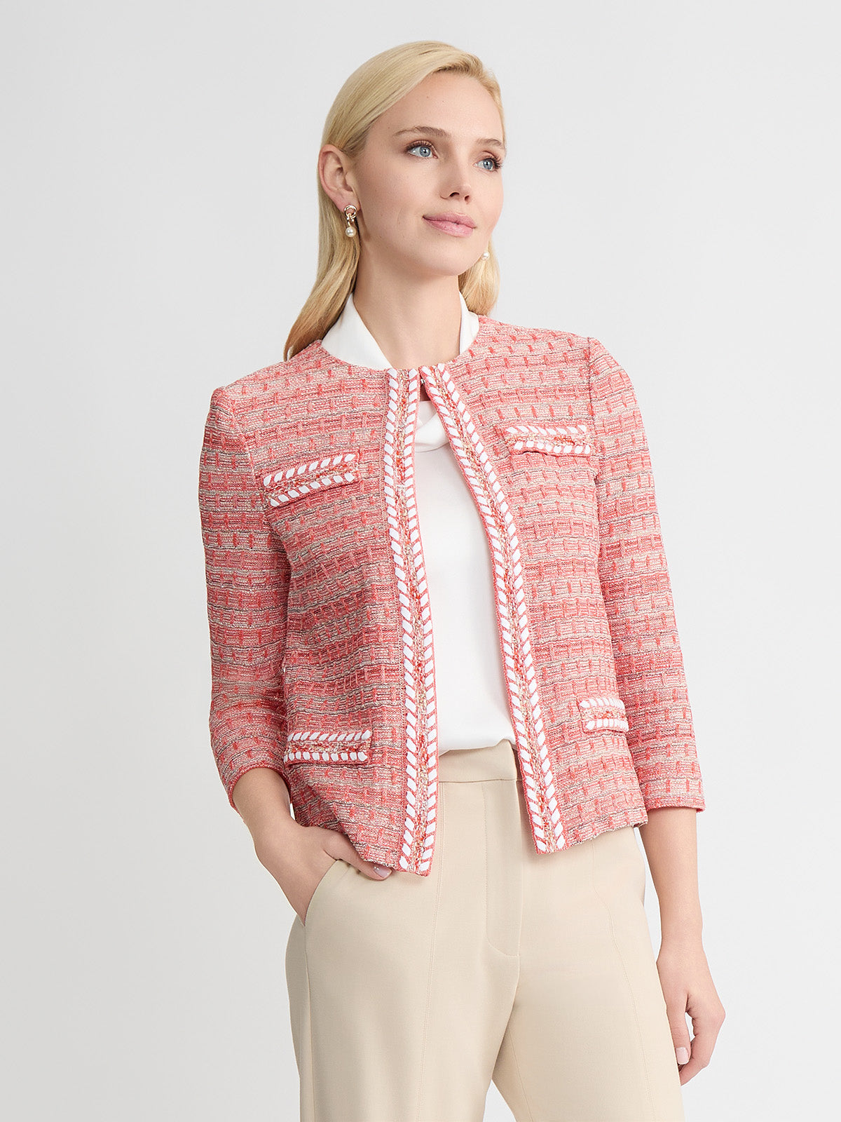 Heritage Whipstitch Trim Knit Jacket