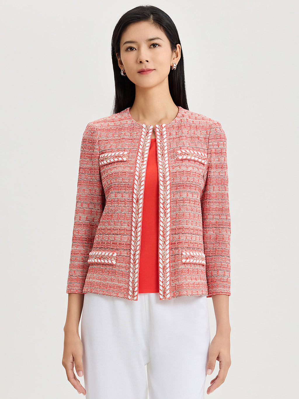 Heritage Whipstitch Trim Knit Jacket