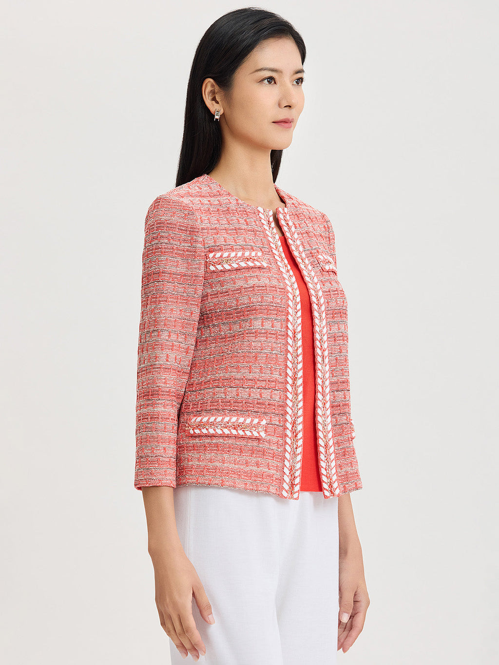 Heritage Whipstitch Trim Knit Jacket