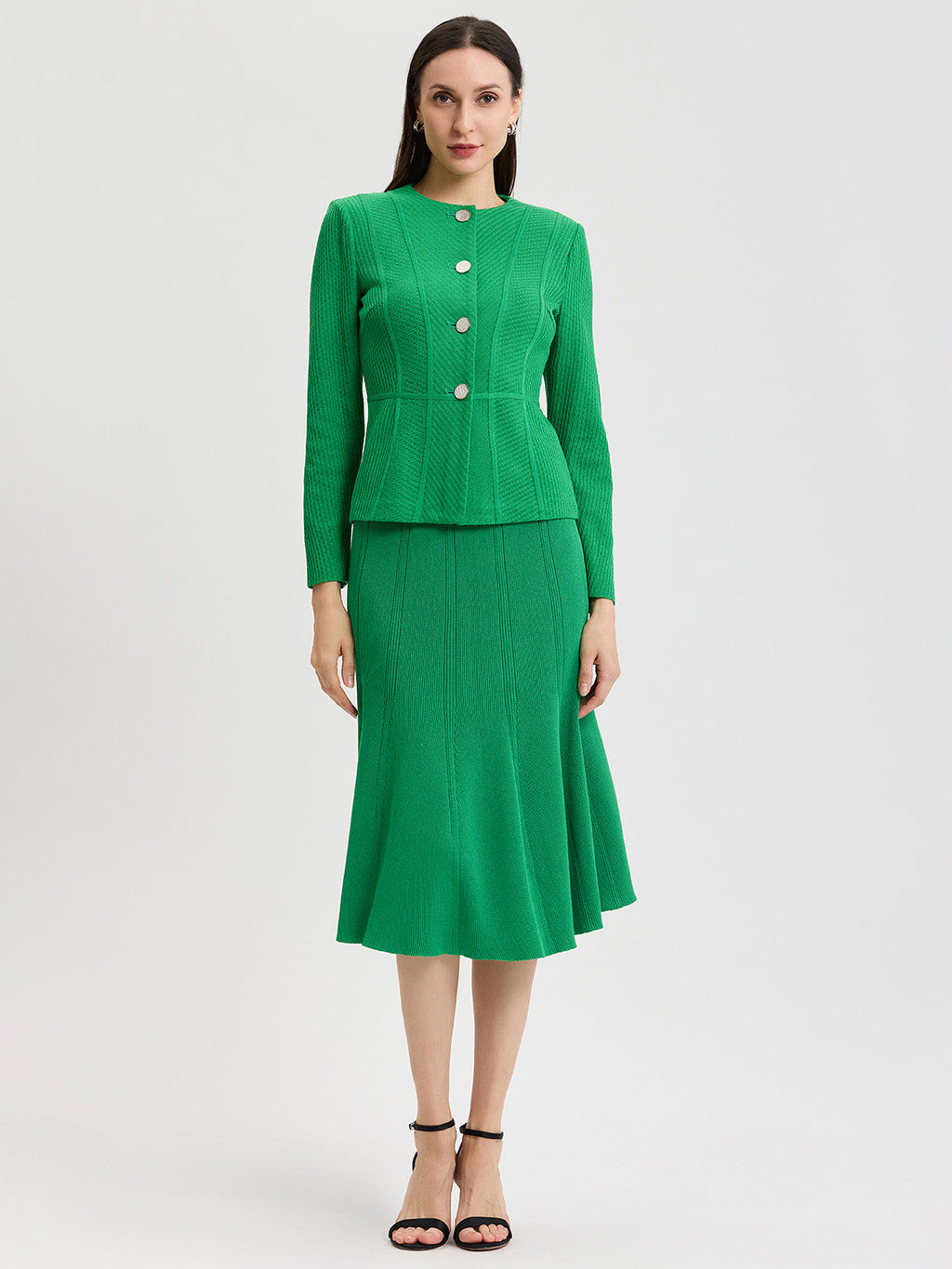Flared Tonal Soft Knit Skirt
