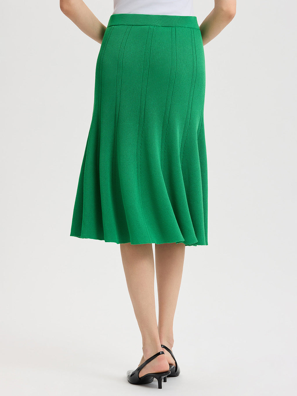 Flared Tonal Soft Knit Skirt