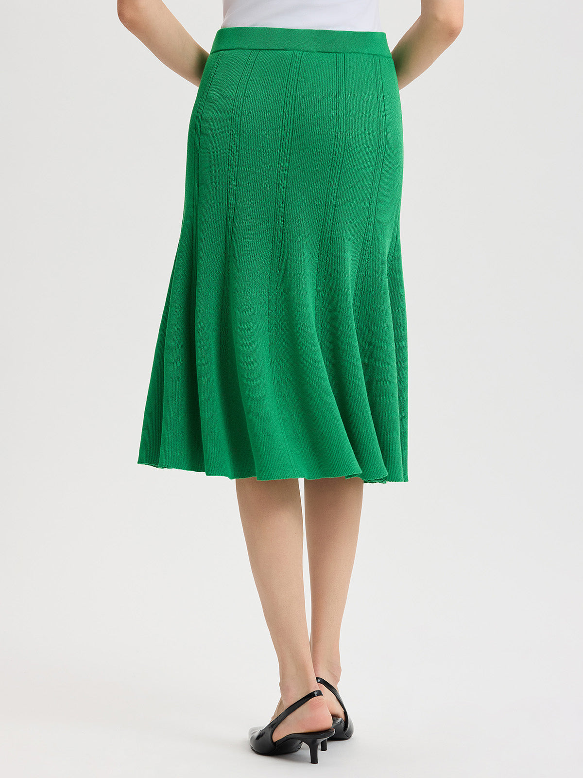 Flared Tonal Soft Knit Skirt