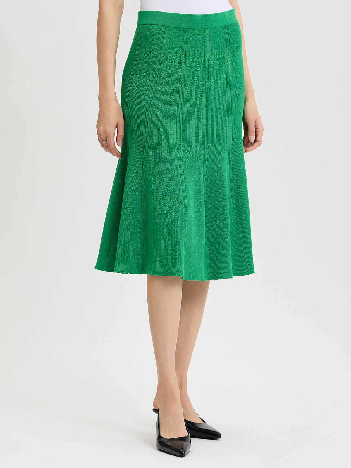 Flared Tonal Soft Knit Skirt