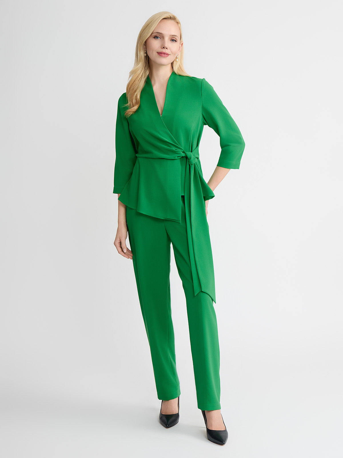 Crepe de Chine Wrap Blouse