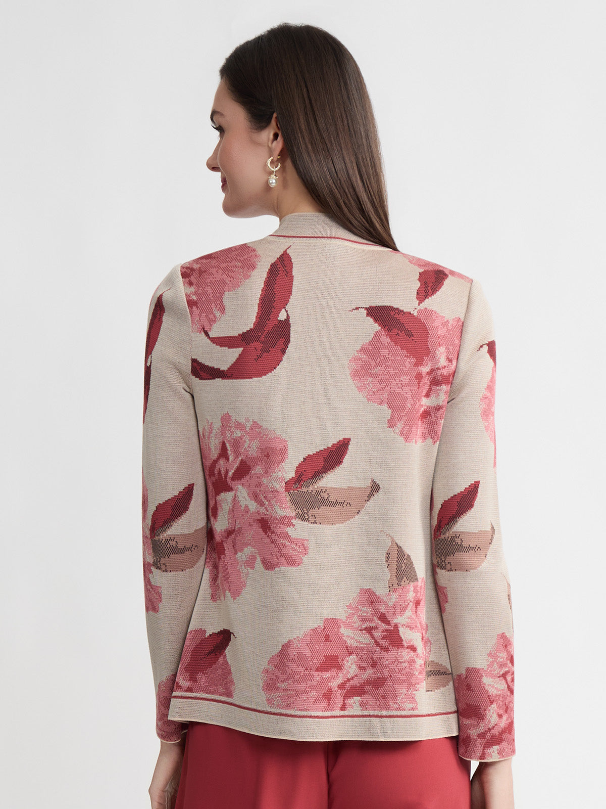 Heritage Floral Jacquard Flat Knit Jacket