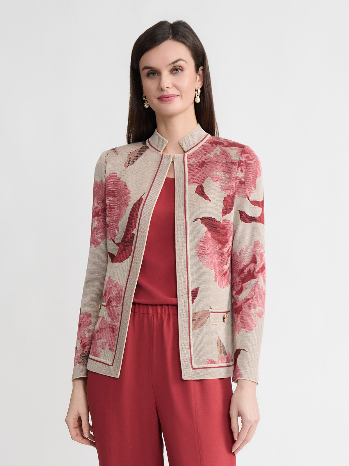 Heritage Floral Jacquard Flat Knit Jacket