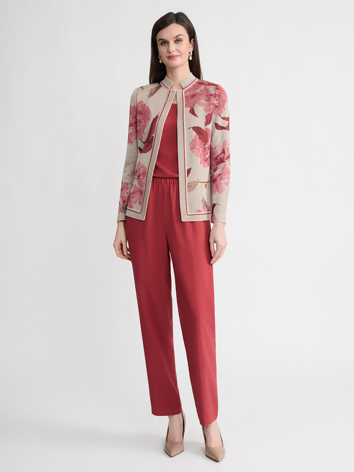 Heritage Floral Jacquard Flat Knit Jacket