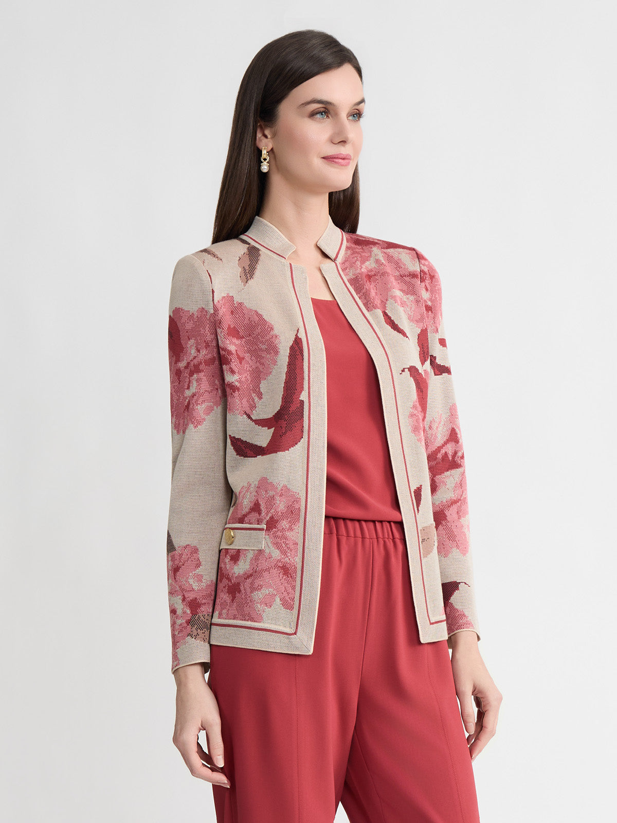 Heritage Floral Jacquard Flat Knit Jacket