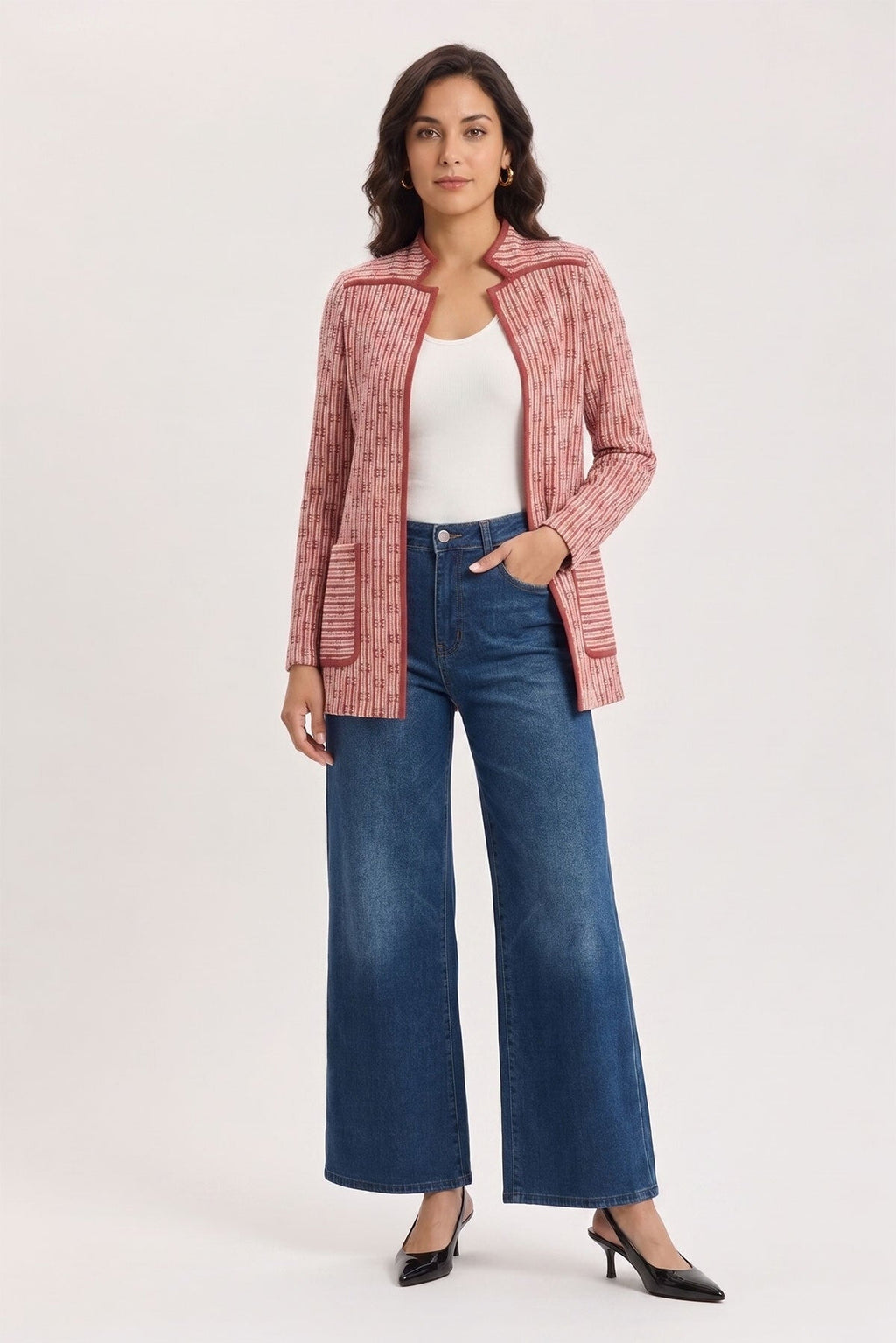 Heritage Contrast Trim Knit Jacket