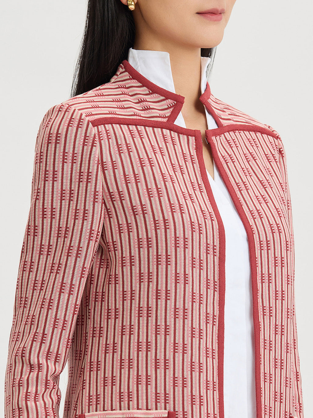 Heritage Contrast Trim Knit Jacket