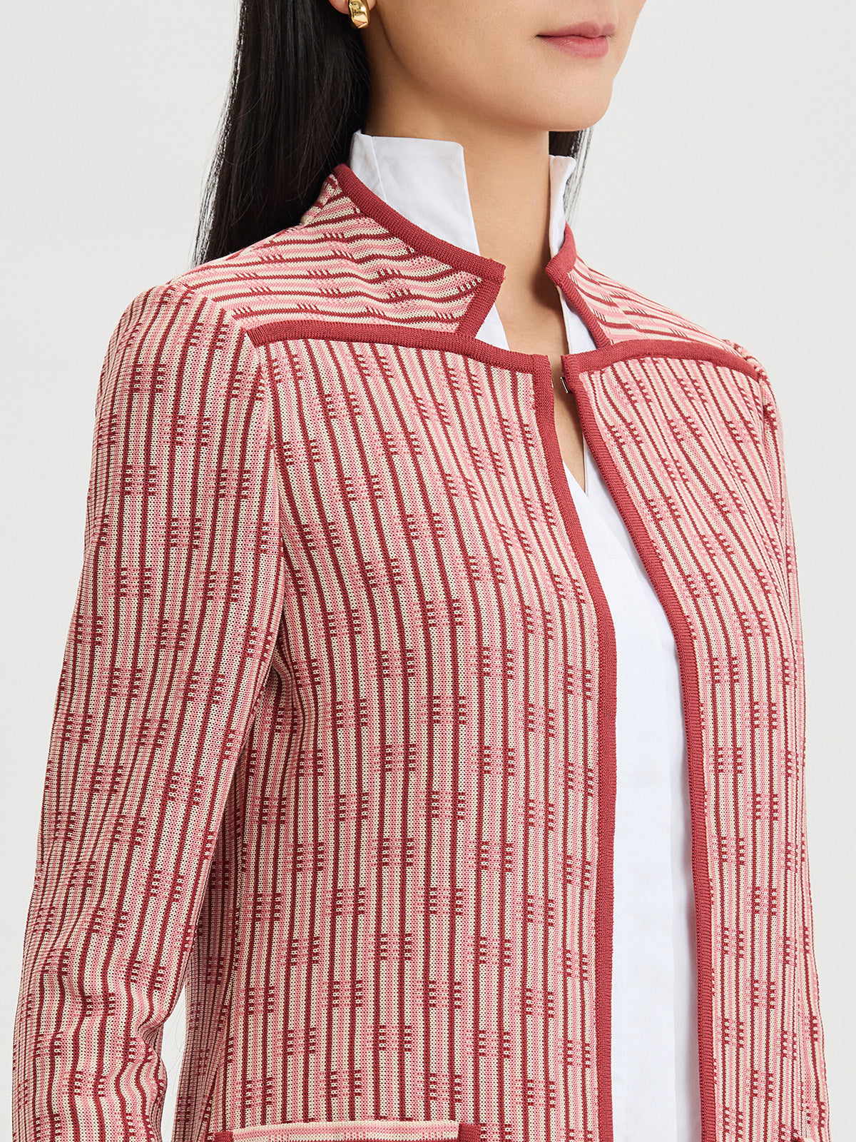 Heritage Contrast Trim Knit Jacket