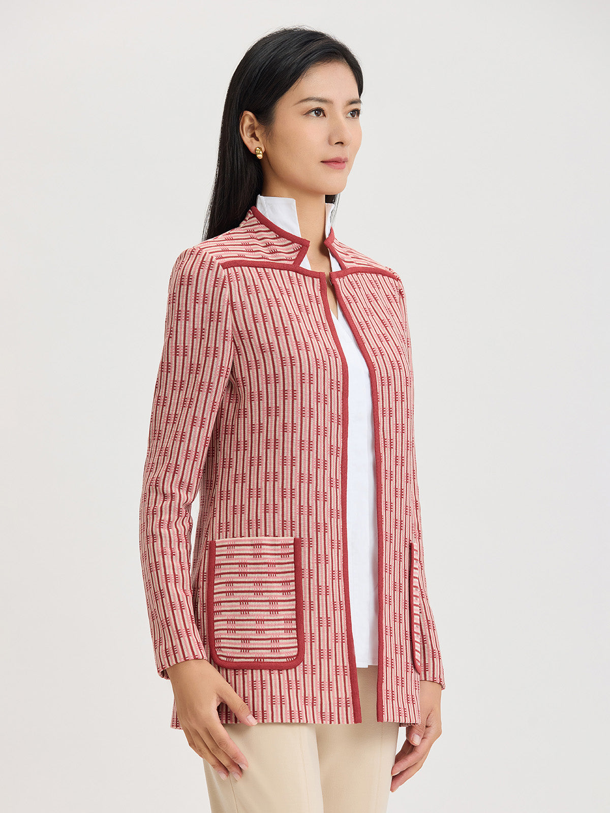 Heritage Contrast Trim Knit Jacket