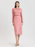 Faux Wrap Contrast Trim Soft Knit Straight Dress