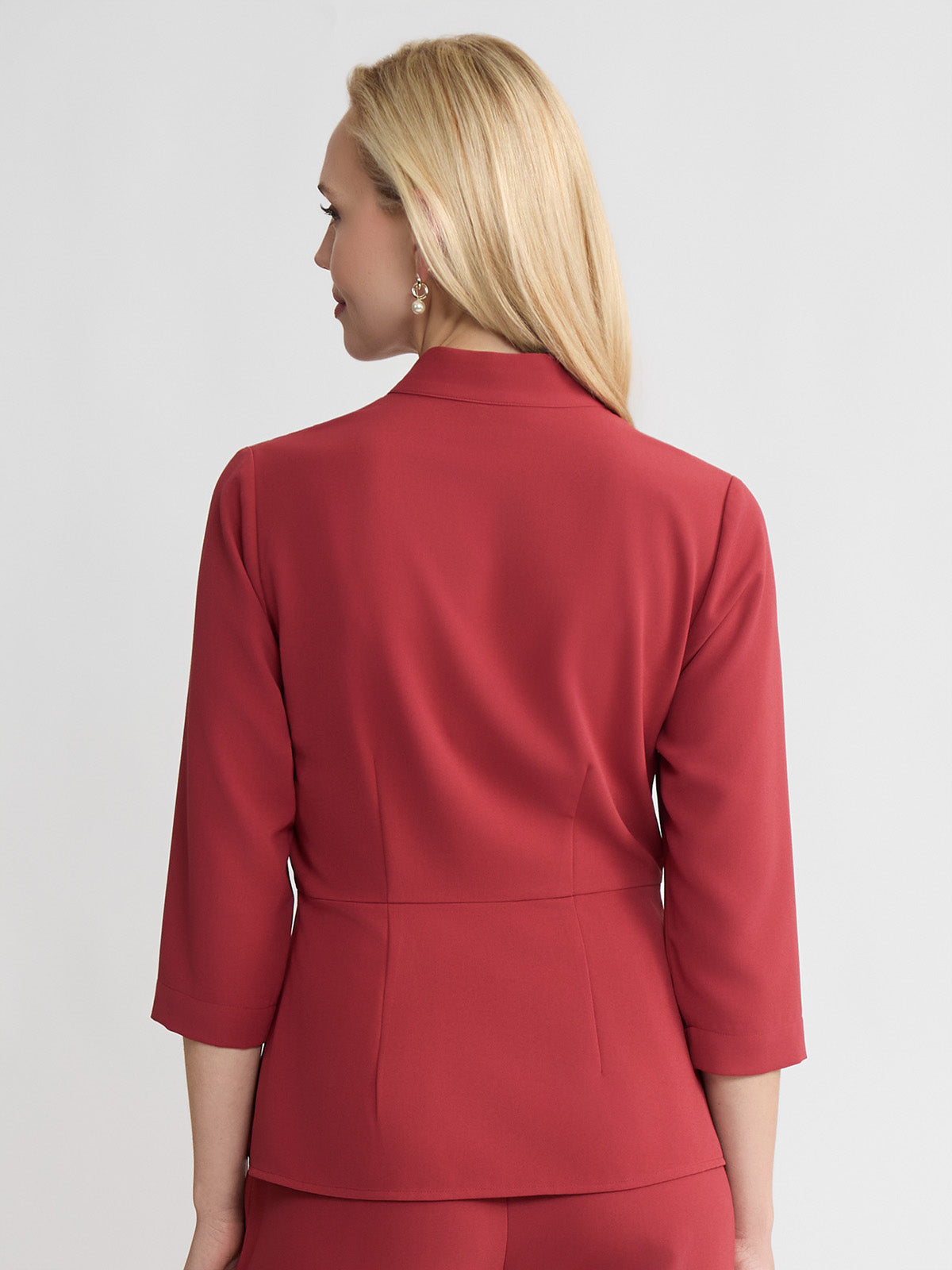 Buckle Detail Crepe Wrap Blouse