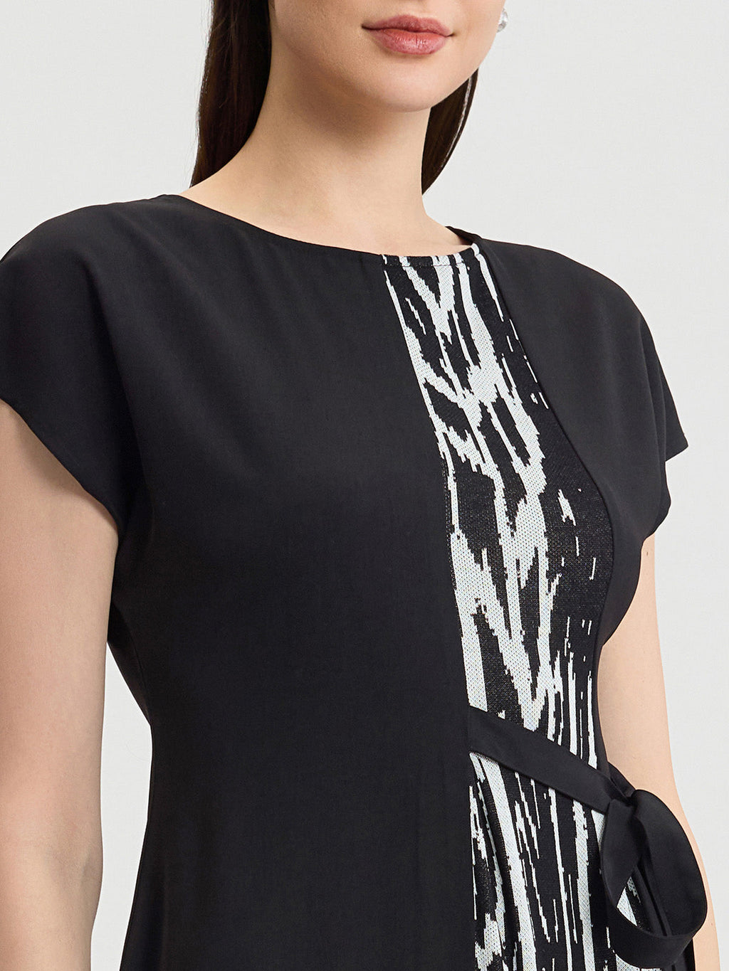 Fit & Flare Abstract Animal Print Midi Dress
