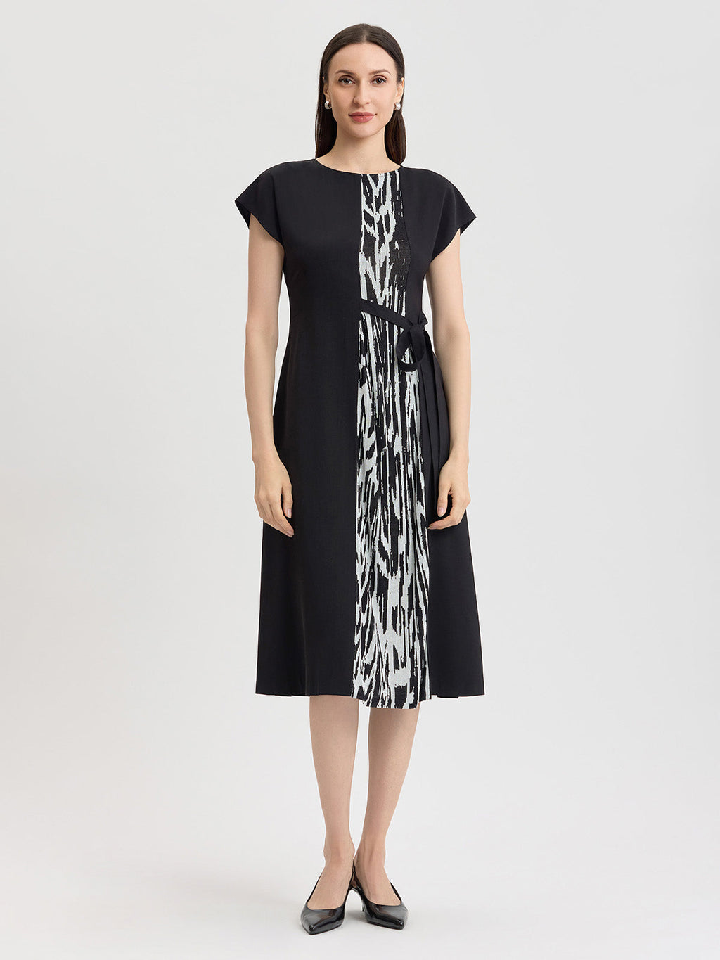 Fit & Flare Abstract Animal Print Midi Dress
