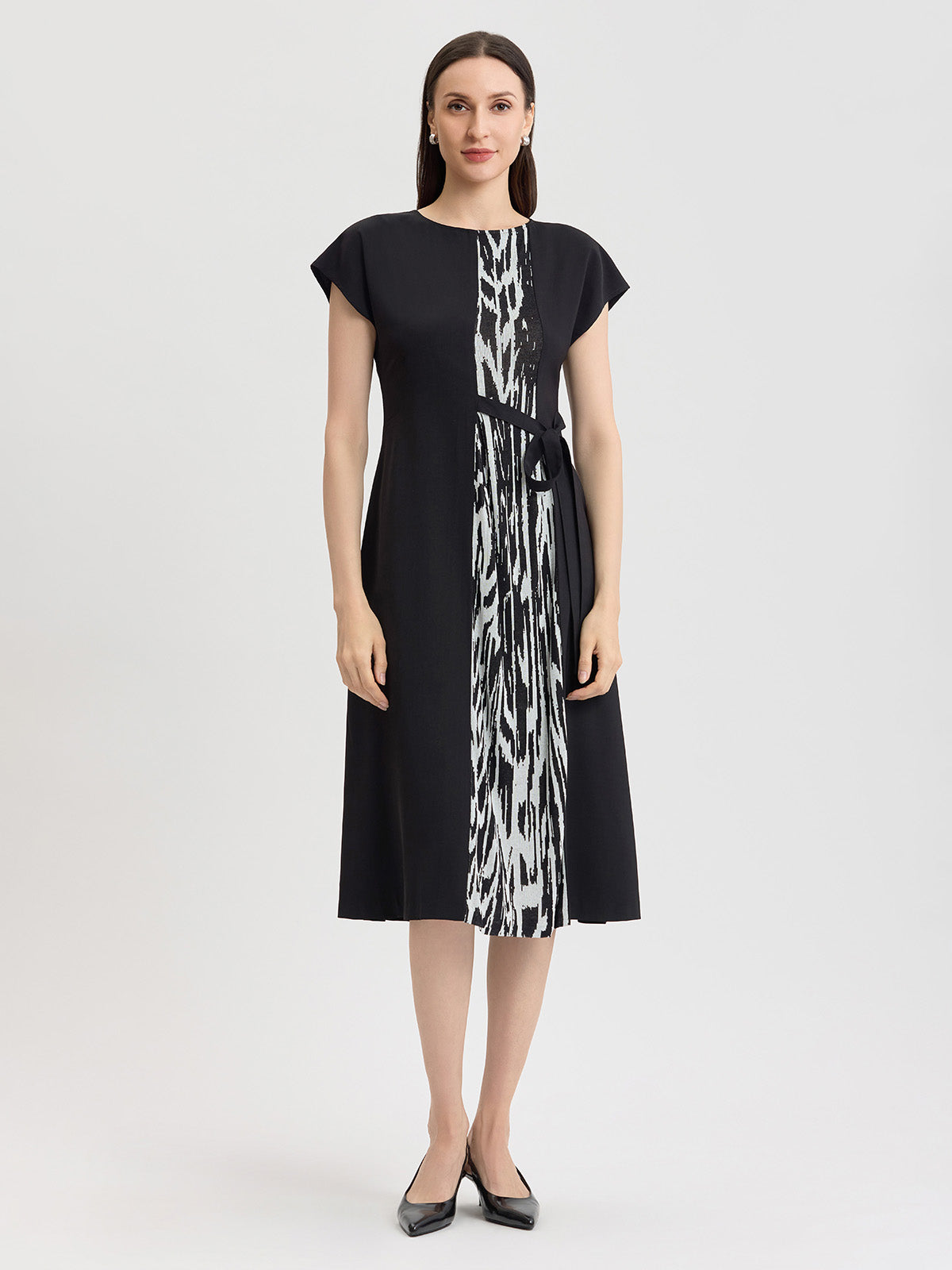 Fit & Flare Abstract Animal Print Midi Dress