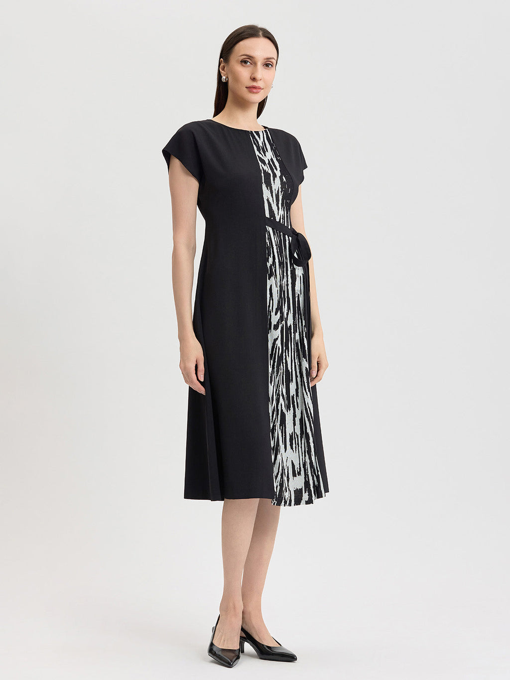 Fit & Flare Abstract Animal Print Midi Dress