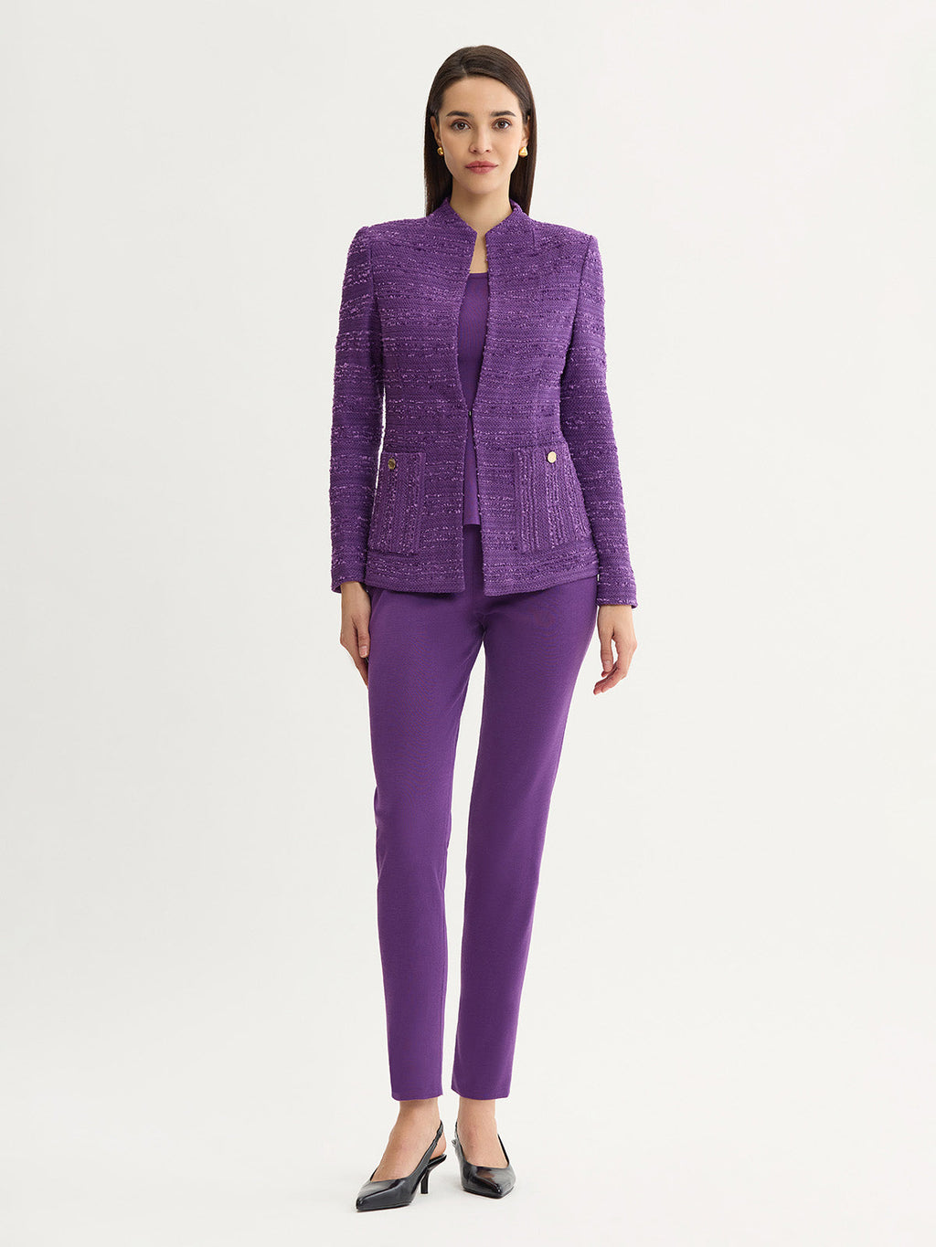 Nancy Slim Leg Mylana Knit Pant, Fresh Purple