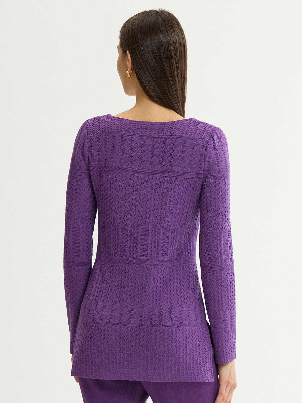 Tonal Multi-Stitch Soft Knit Tunic