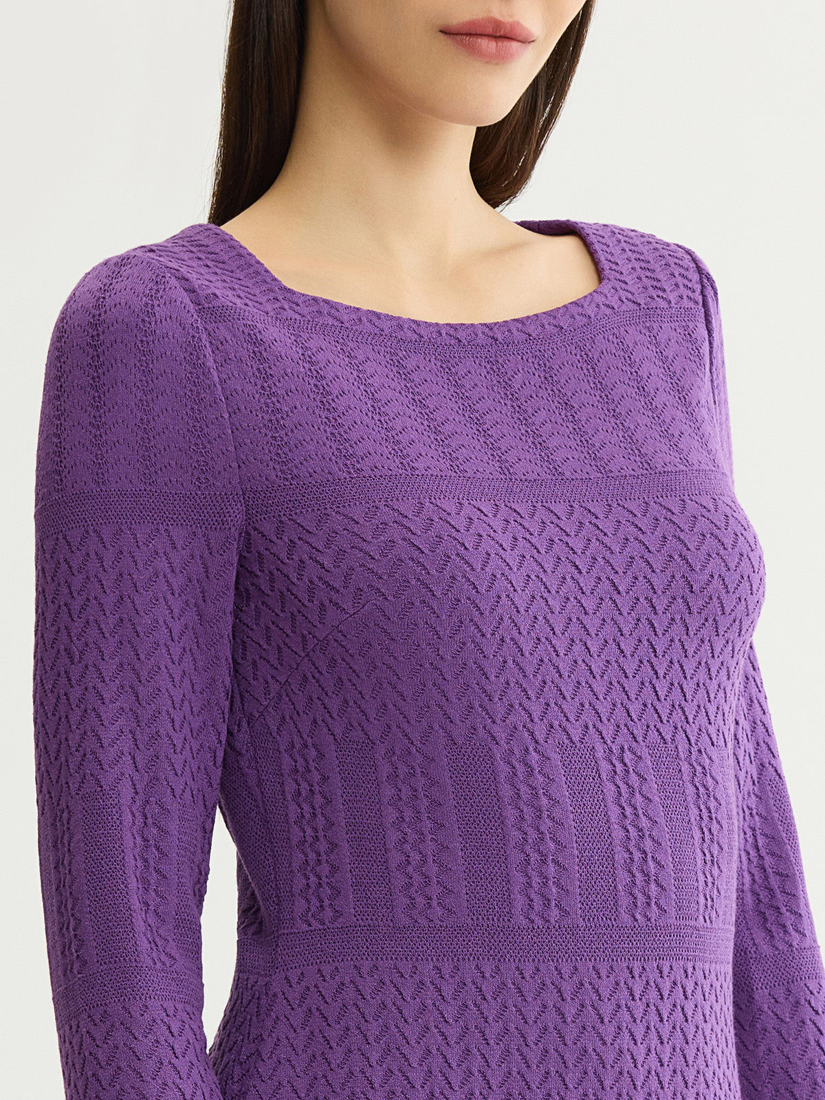 Tonal Multi-Stitch Soft Knit Tunic