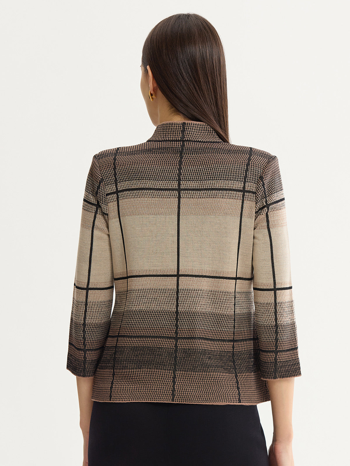 Heritage Ombre Grid Flat Knit Jacket
