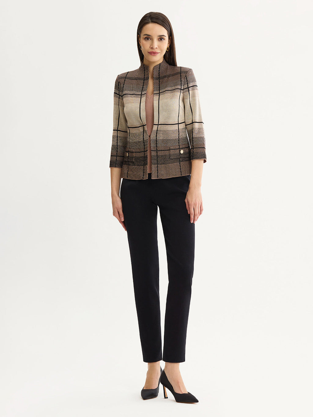 Heritage Ombre Grid Flat Knit Jacket