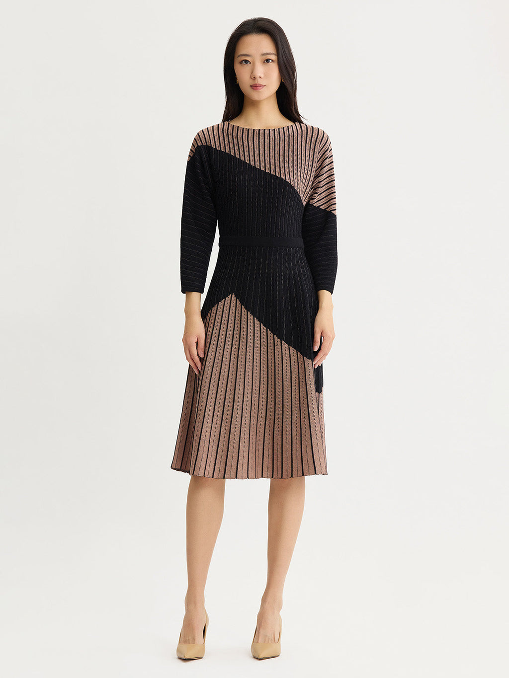 Fit & Flare Dolman Sleeve Soft Knit Midi Dress