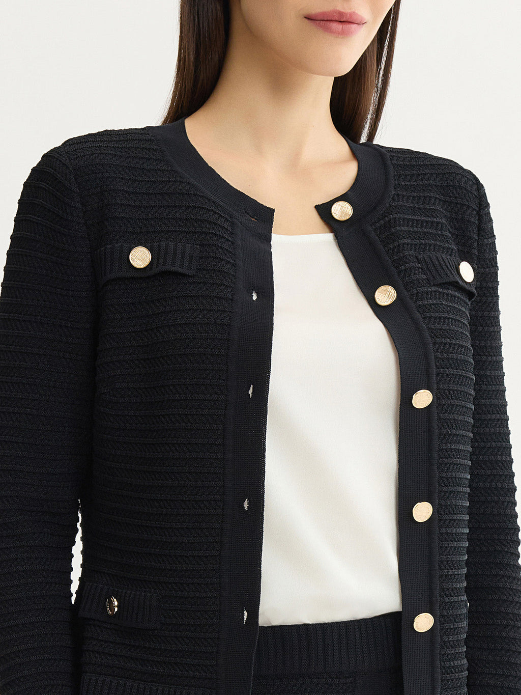 Heritage Monochromatic Ottoman Knit Jacket