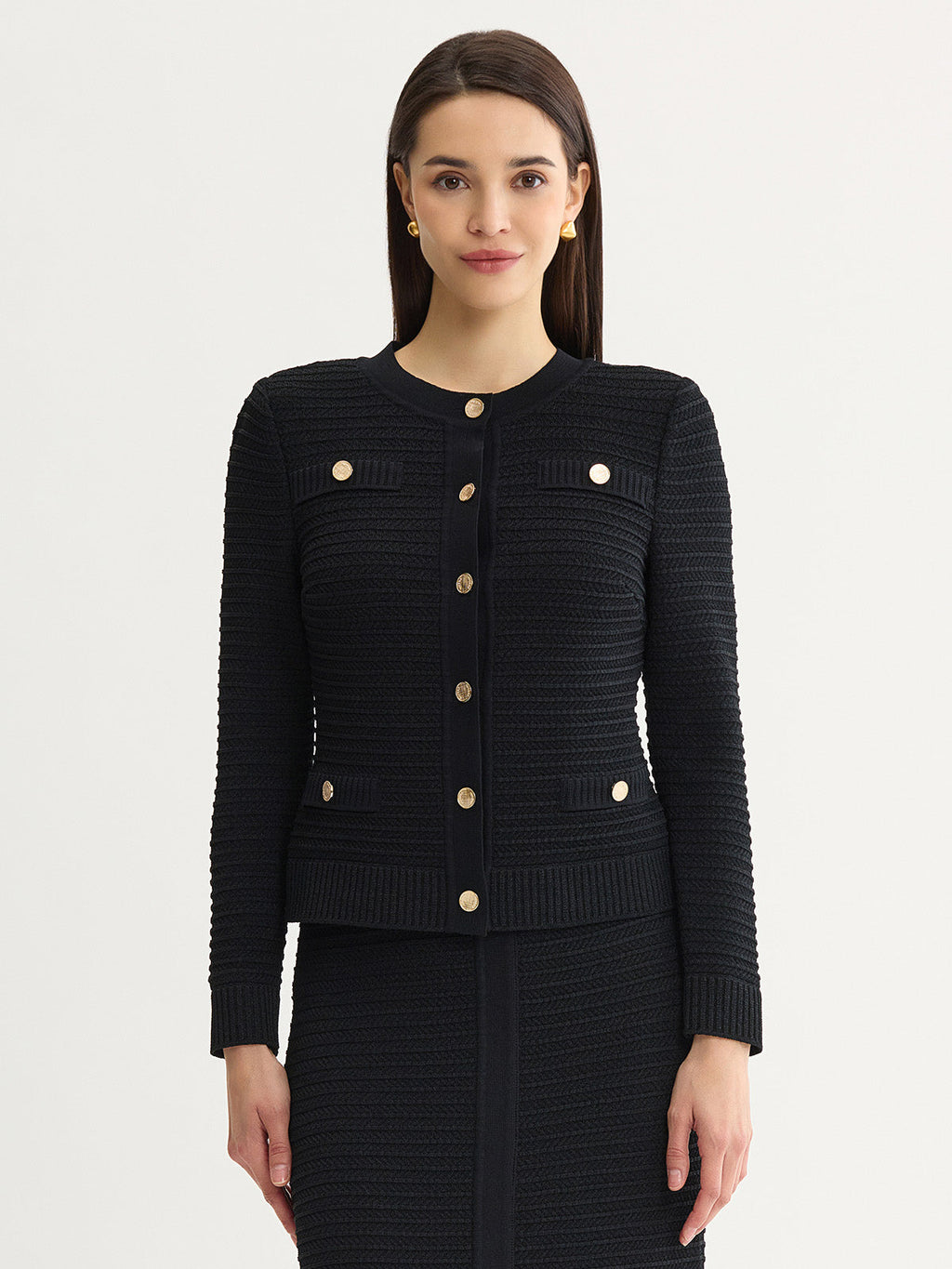 Heritage Monochromatic Ottoman Knit Jacket