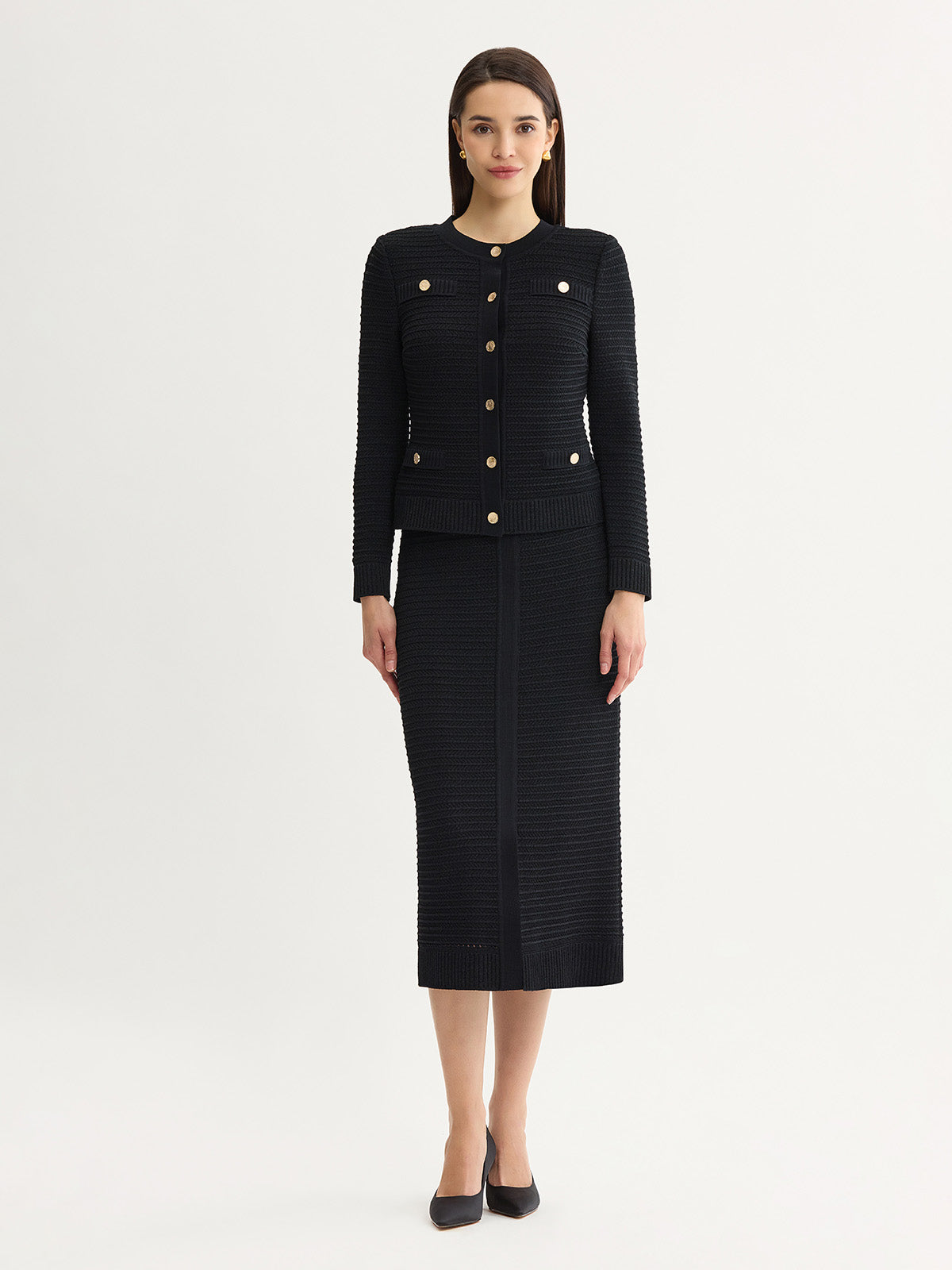 Heritage Monochromatic Ottoman Knit Jacket