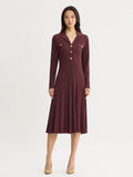 Fit & Flare Soft Ribbed Knit Midi Dress