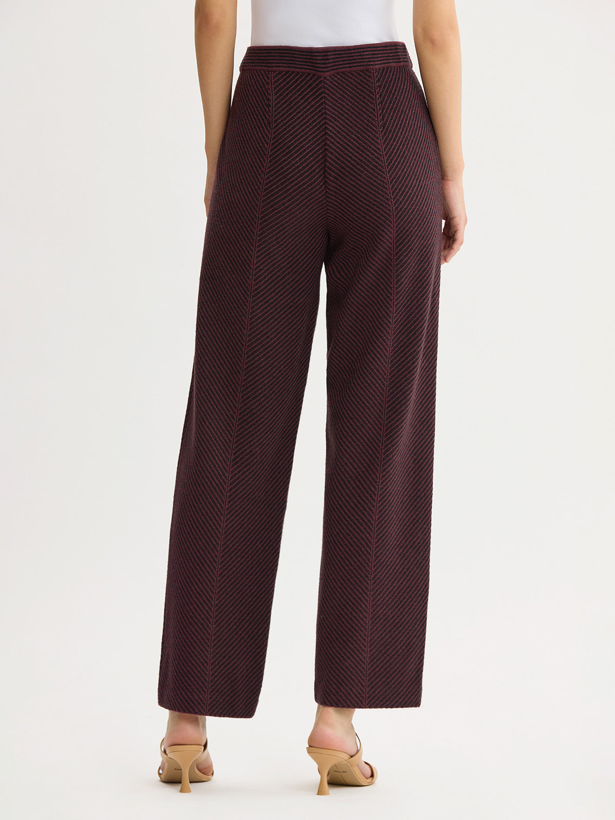 Chevron Straight Leg Knit Pants