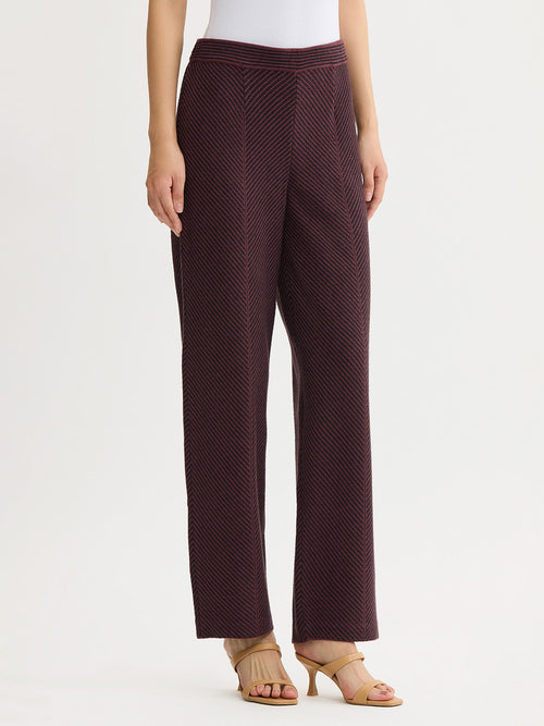 Chevron Straight Leg Knit Pants