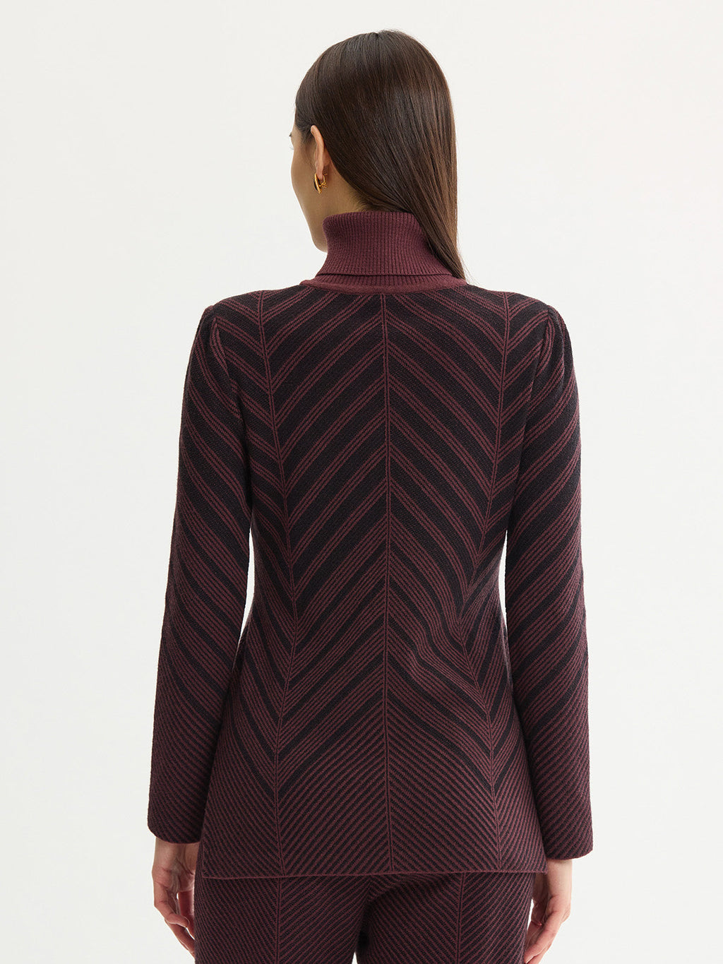 Chevron Turtleneck Knit Tunic