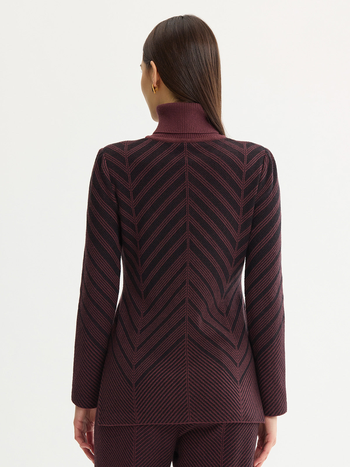Chevron Turtleneck Knit Tunic