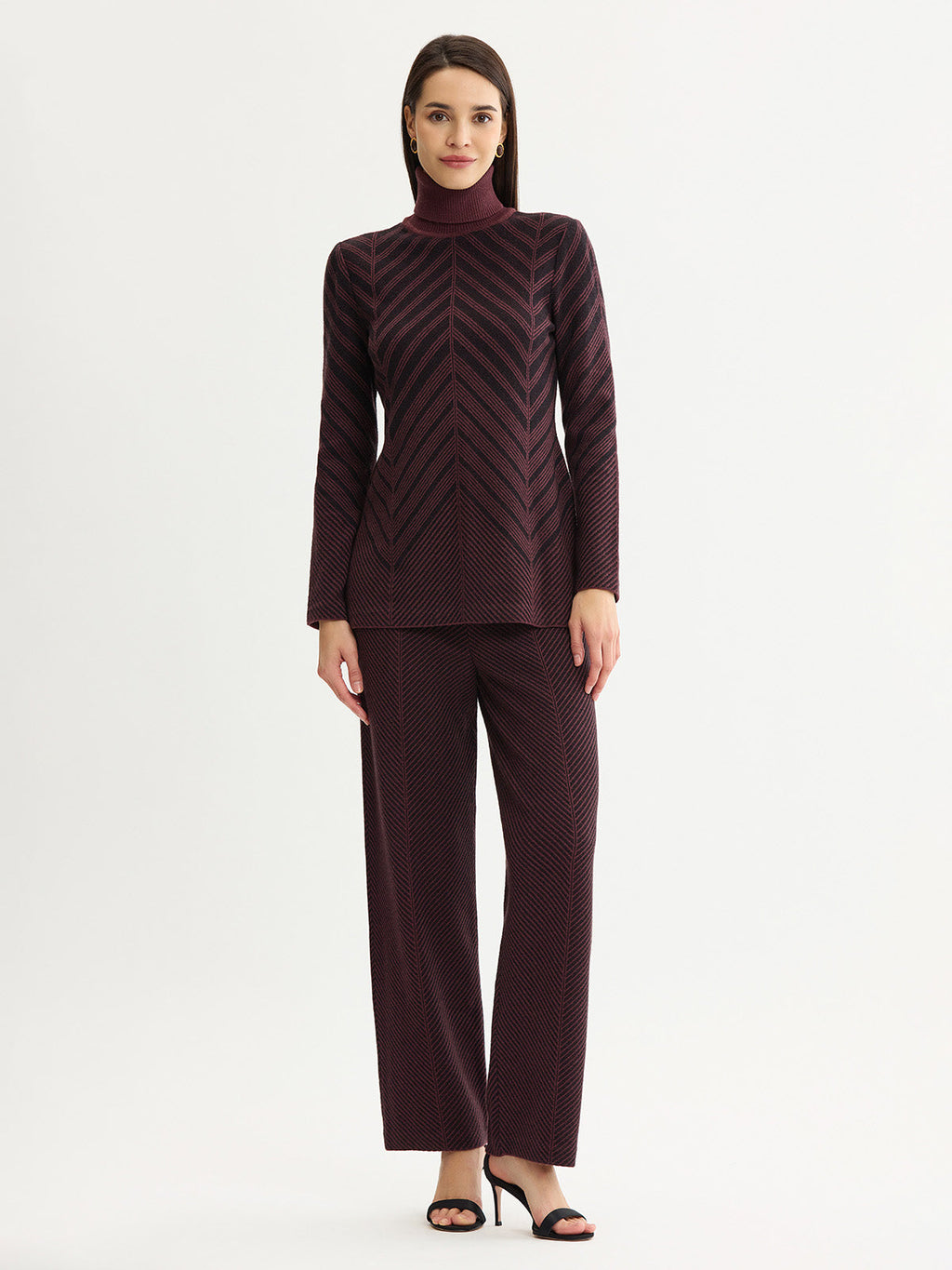 Chevron Turtleneck Knit Tunic