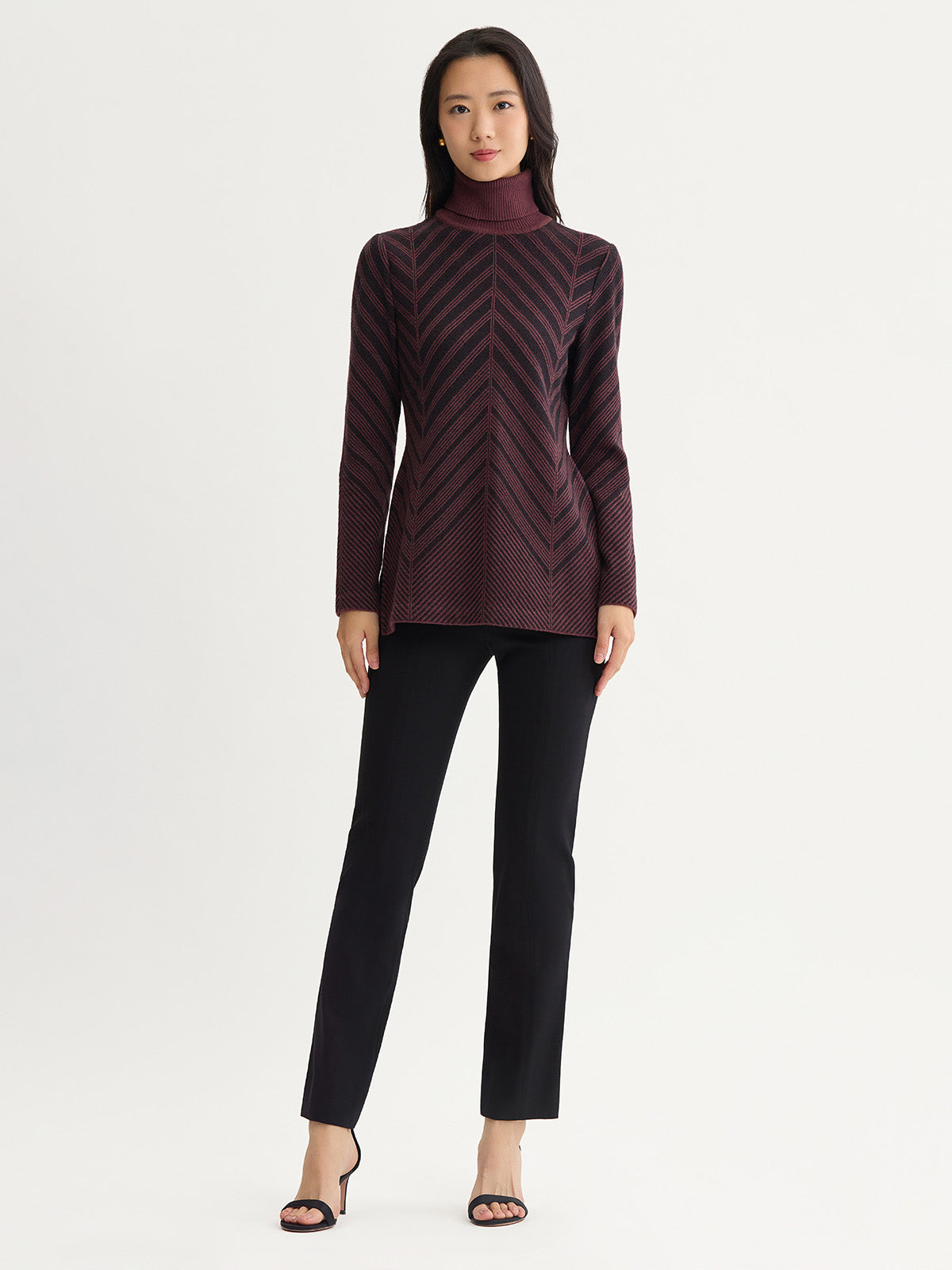 Chevron Turtleneck Knit Tunic
