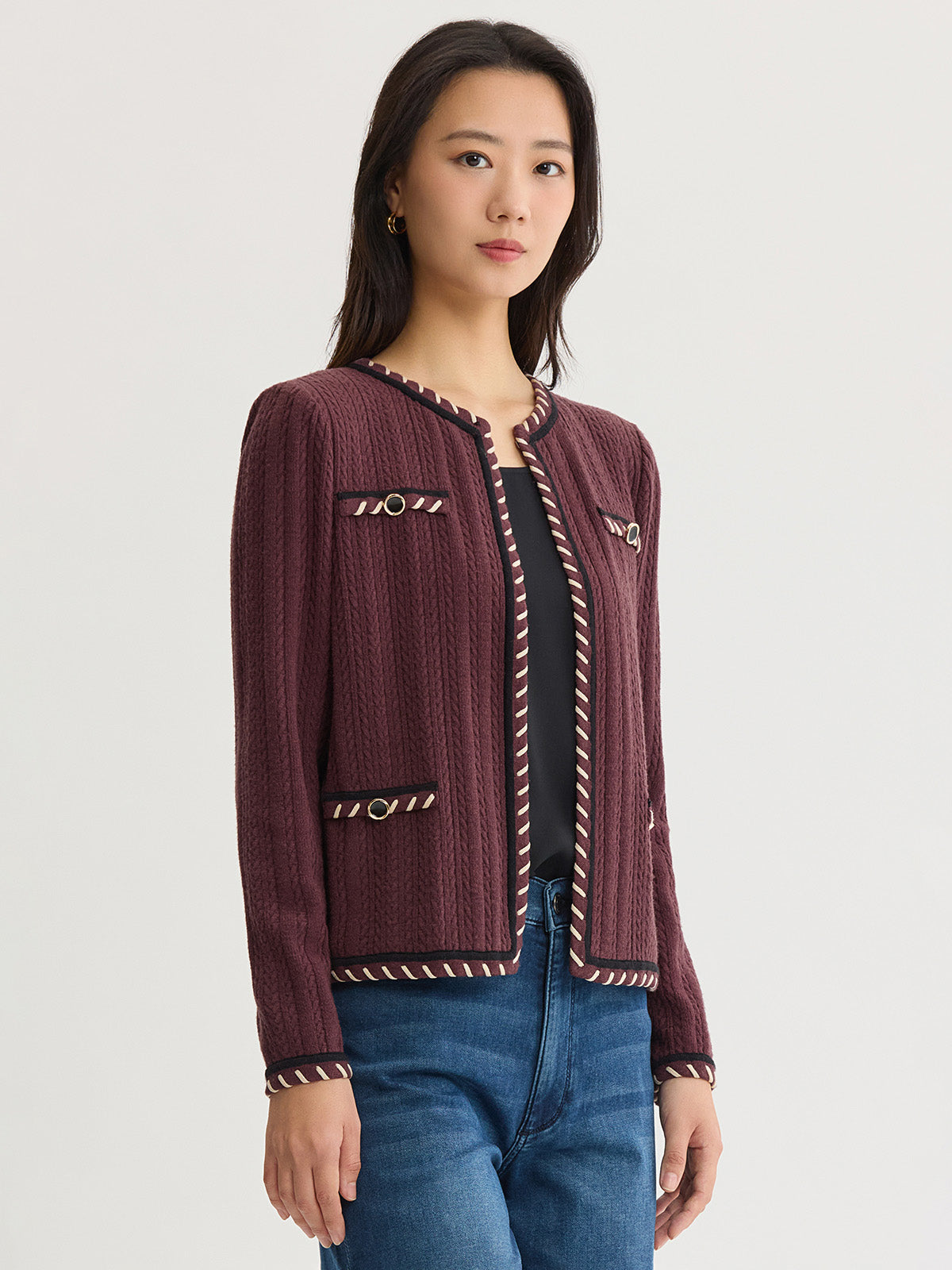 Heritage Whipstitch Cable Knit Jacket