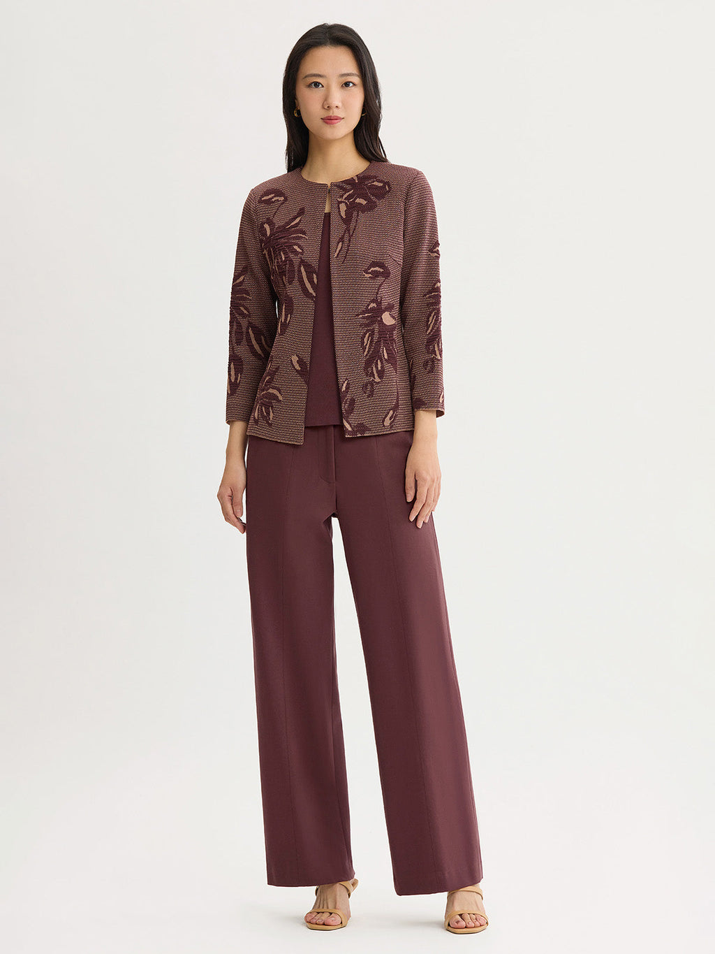 Heritage Floral Jacquard Flat Knit Jacket