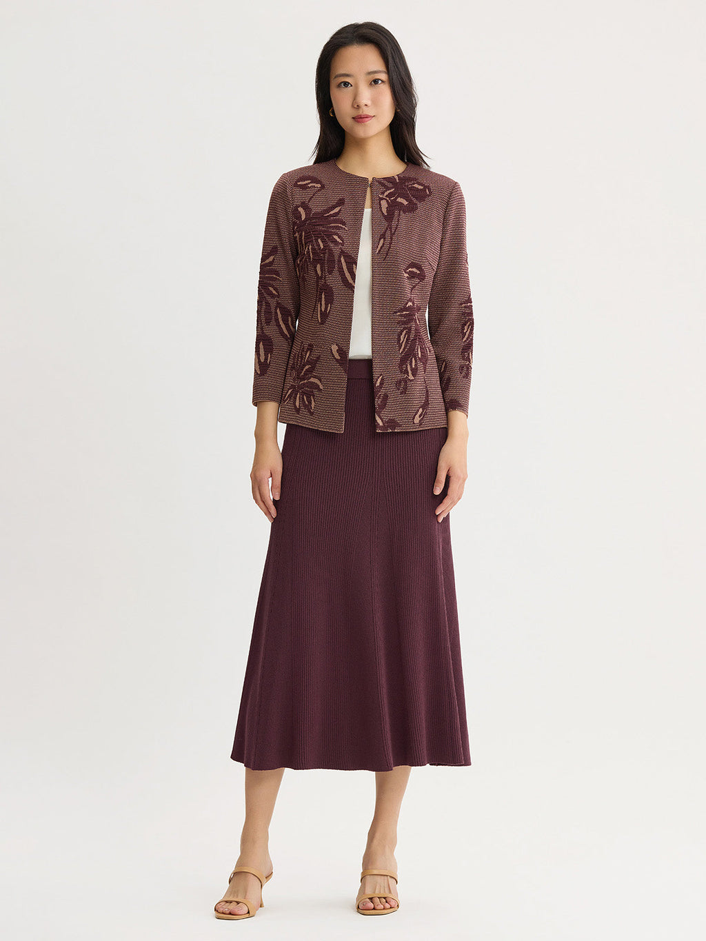 Heritage Floral Jacquard Flat Knit Jacket