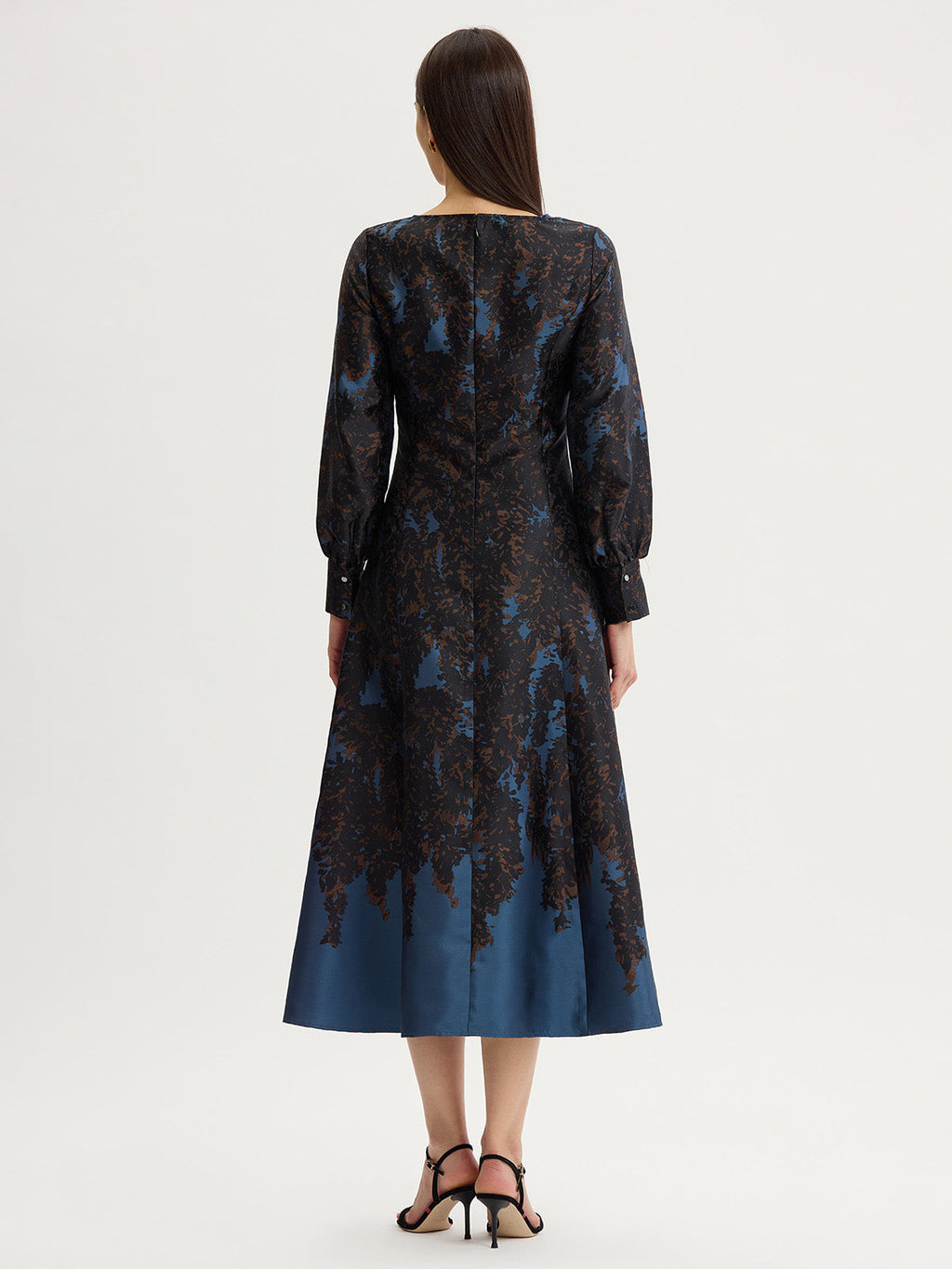 A-Line Bloomscape Jacquard Woven Maxi Dress