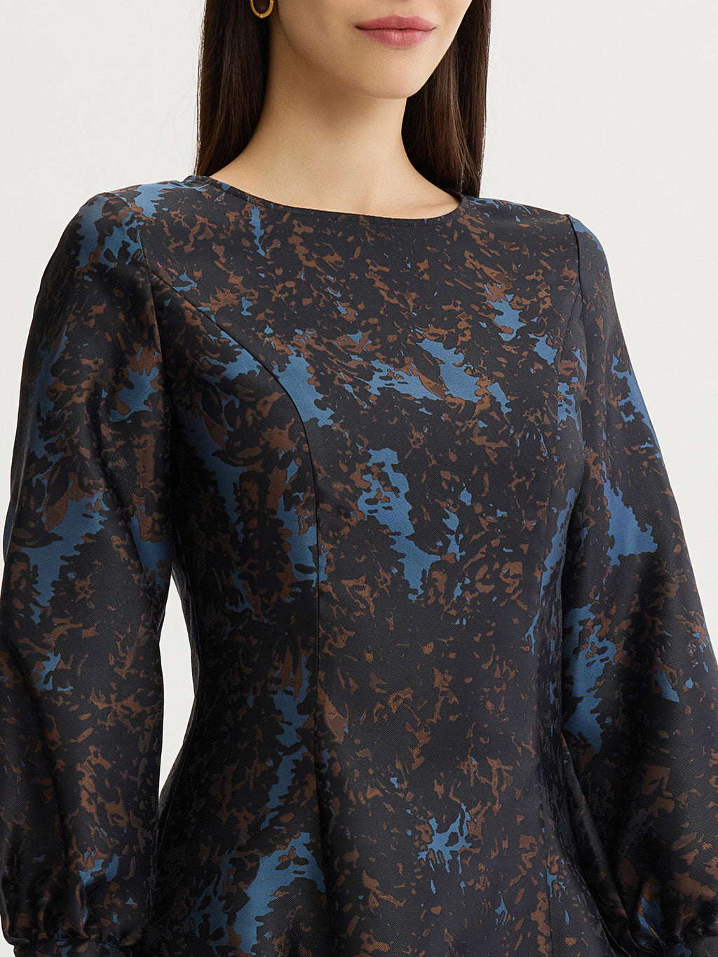 A-Line Bloomscape Jacquard Woven Maxi Dress