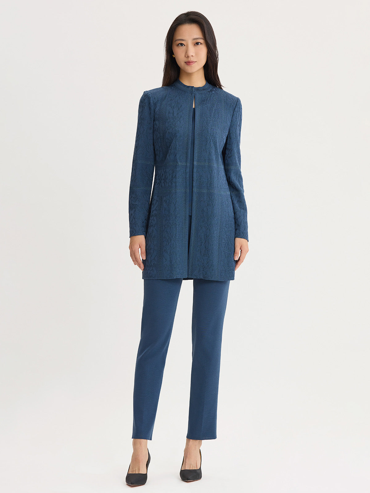 Heritage Tonal Floral Burnout Knit Jacket