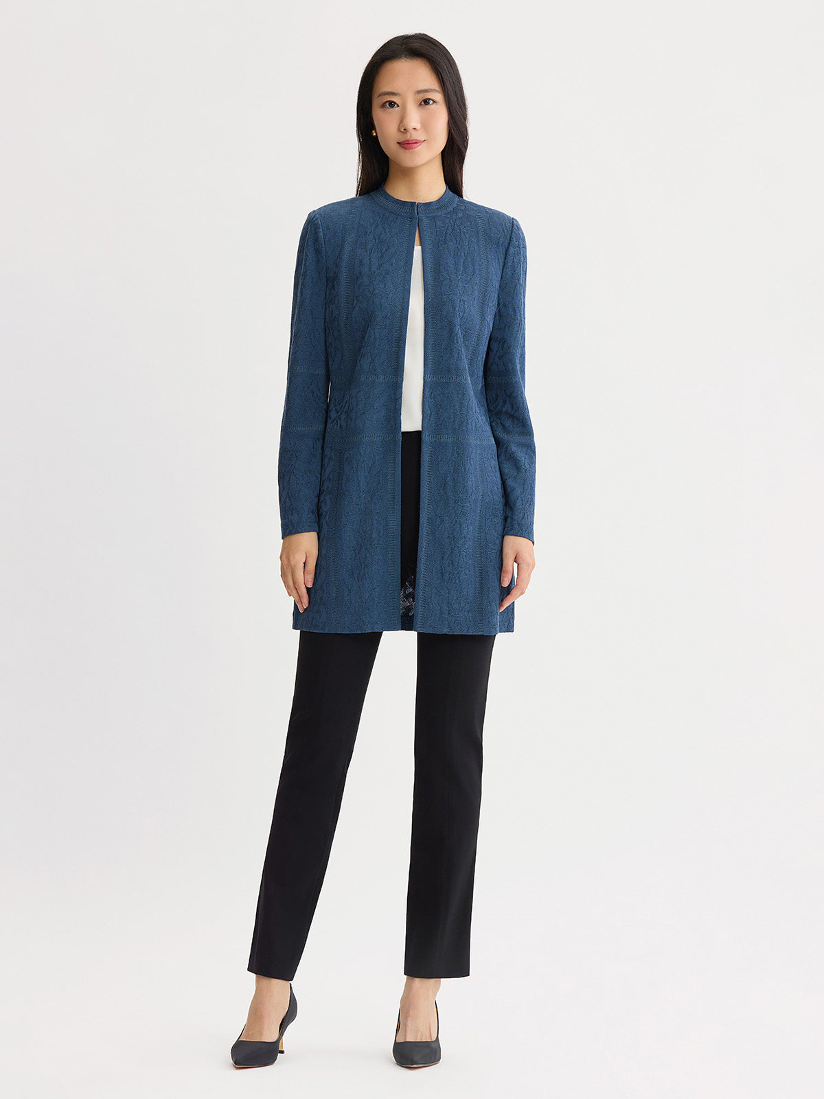 Heritage Tonal Floral Burnout Knit Jacket