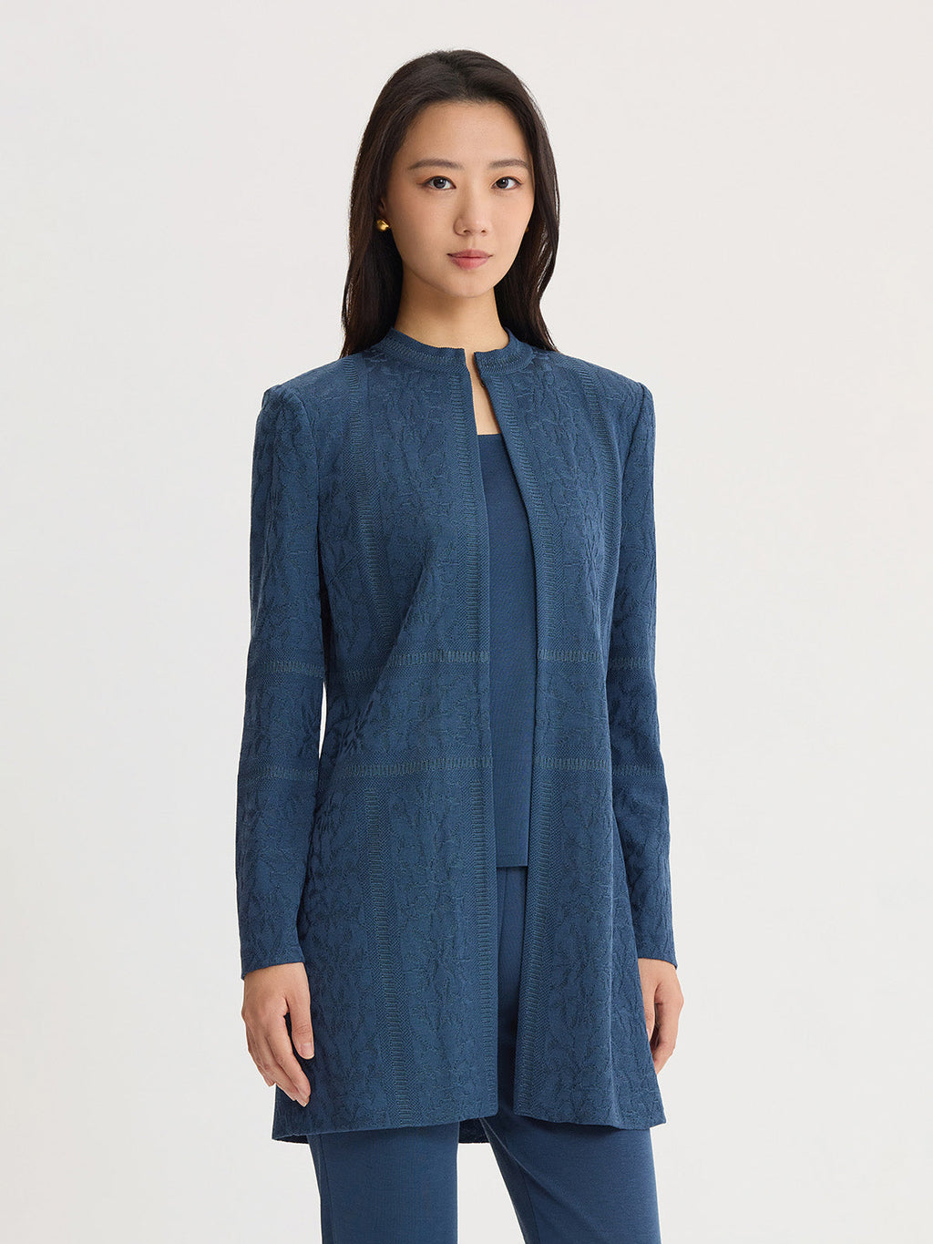Heritage Tonal Floral Burnout Knit Jacket