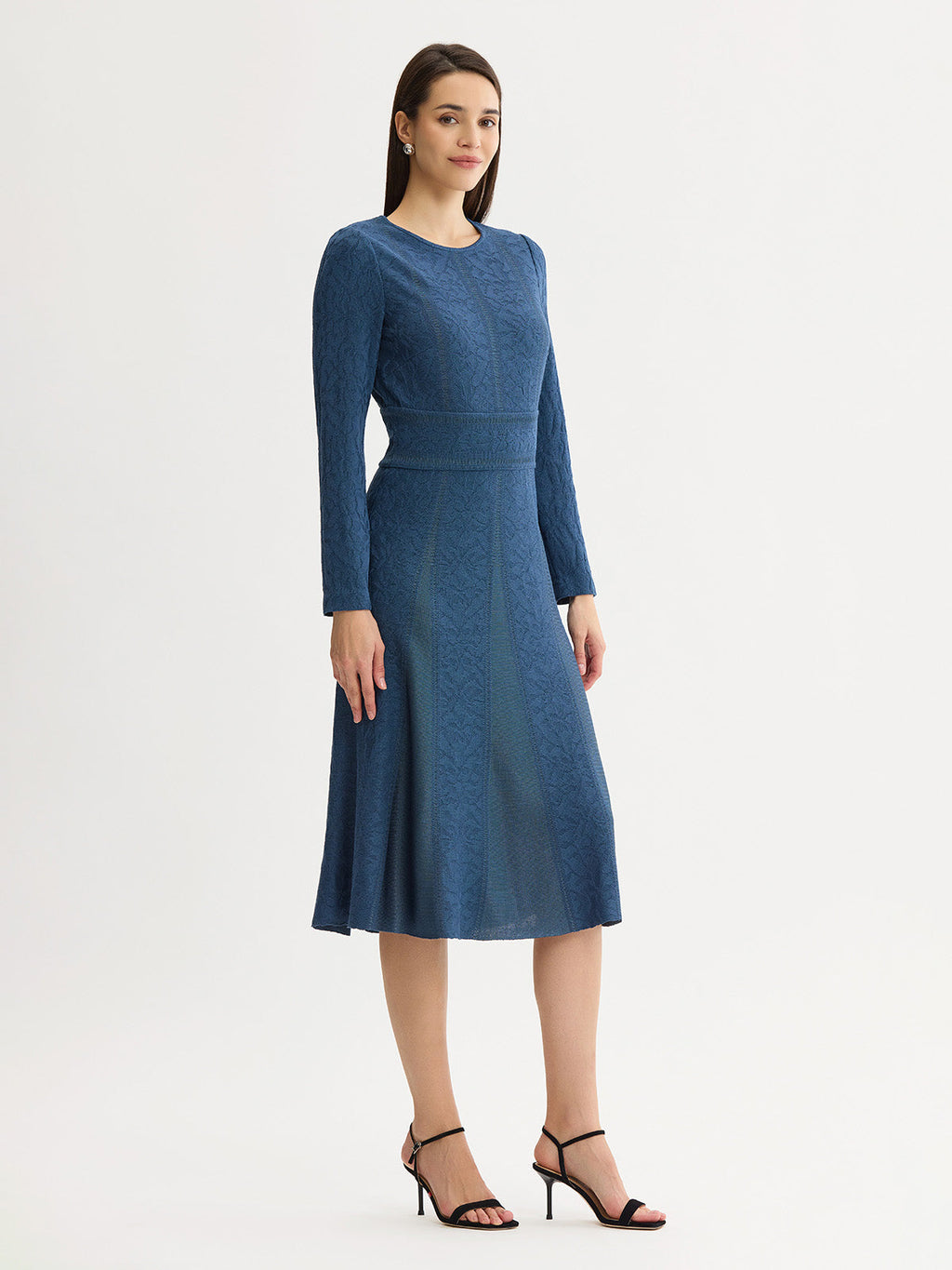 Floral Pane Soft Knit Maxi Dress